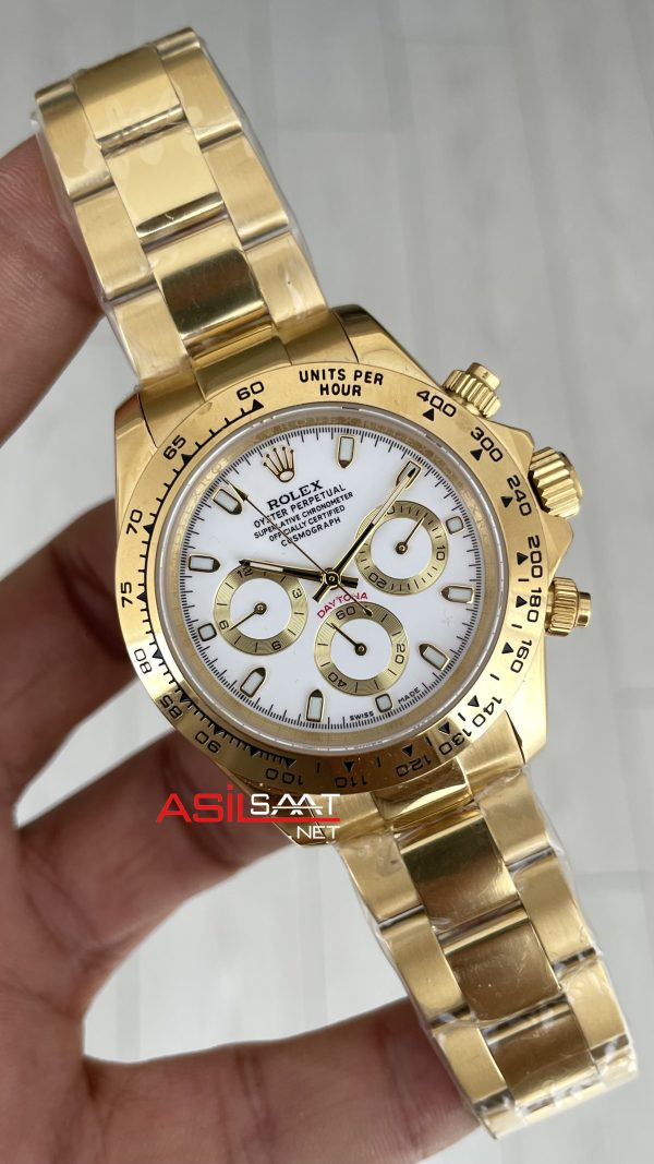 Rolex Daytona Cosmograph 126508 Gold Beyaz 40mm Replika Saat Rolex Daytona Cosmograph 126508 Gold Beyaz 40mm Replika Saat