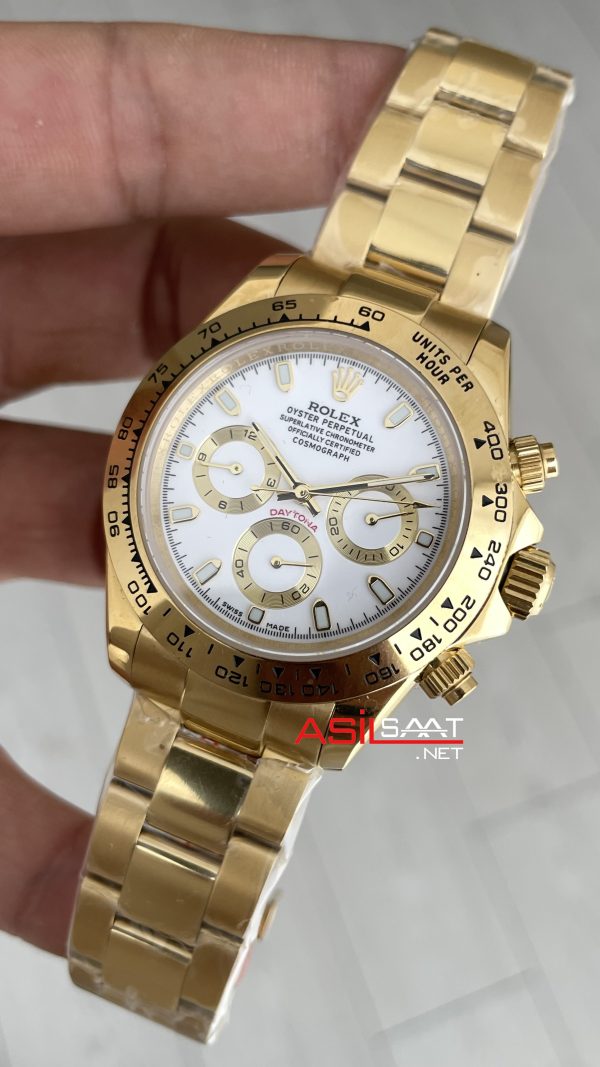 Rolex Daytona Cosmograph 126508 Gold Beyaz 40mm Replika Saat Rolex Daytona Cosmograph 126508 Gold Beyaz 40mm Replika Saat