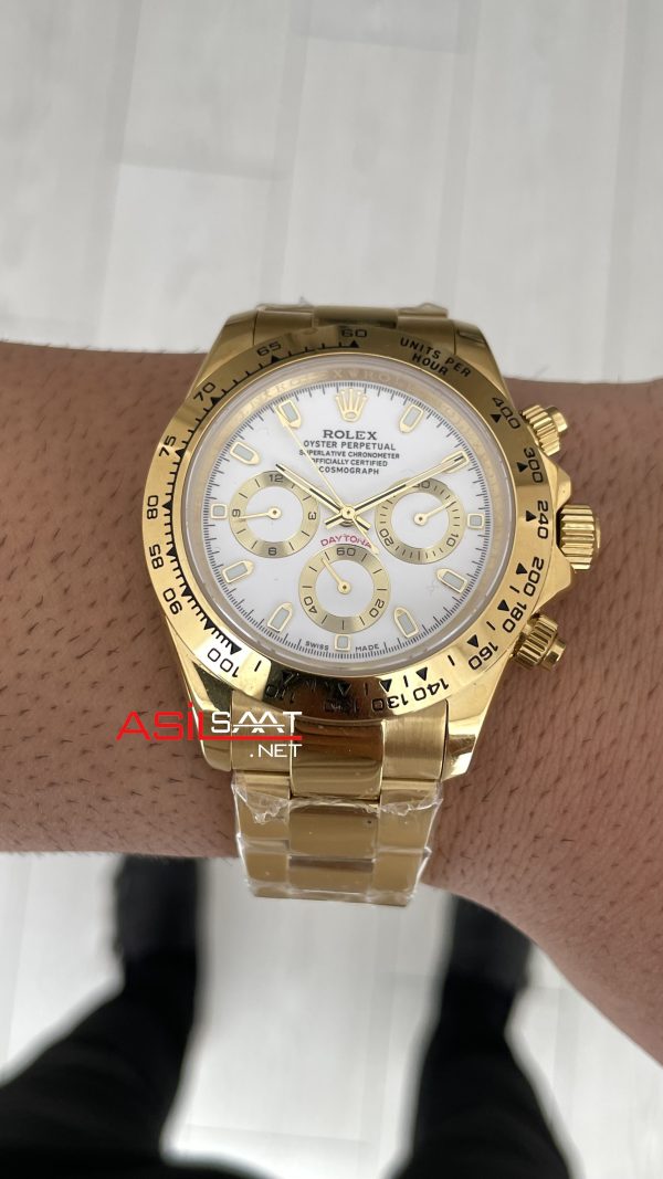 Rolex Daytona Cosmograph 126508 Gold Beyaz 40mm Replika Saat Rolex Daytona Cosmograph 126508 Gold Beyaz 40mm Replika Saat