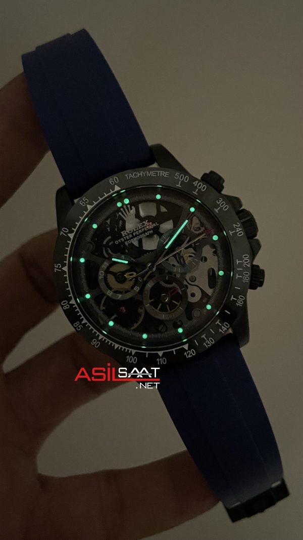 Rolex Daytona Juan Pablo Montoya Oysterflex PVD Mavi 42mm Replika Saat