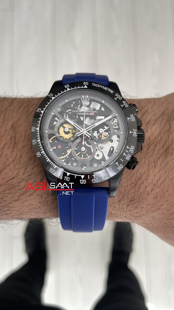 Rolex Daytona Juan Pablo Montoya Oysterflex PVD Mavi 42mm Replika Saat