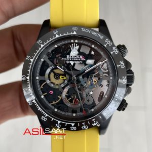 Rolex Daytona Juan Pablo Montoya Oysterflex PVD Sarı 42mm Replika Saat