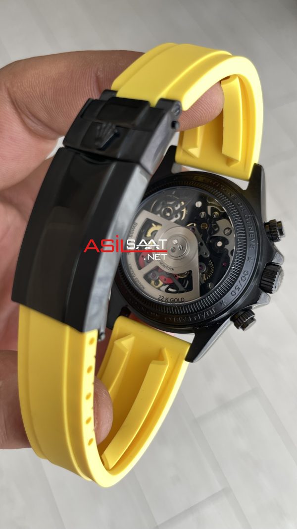 Rolex Daytona Juan Pablo Montoya Oysterflex PVD Sarı 42mm Replika Saat