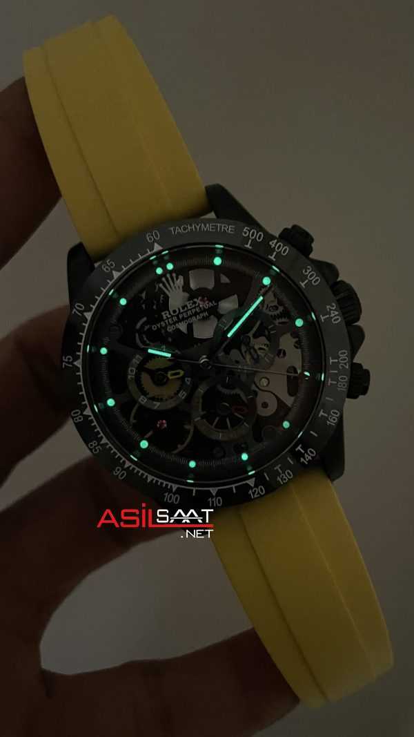 Rolex Daytona Juan Pablo Montoya Oysterflex PVD Sarı 42mm Replika Saat