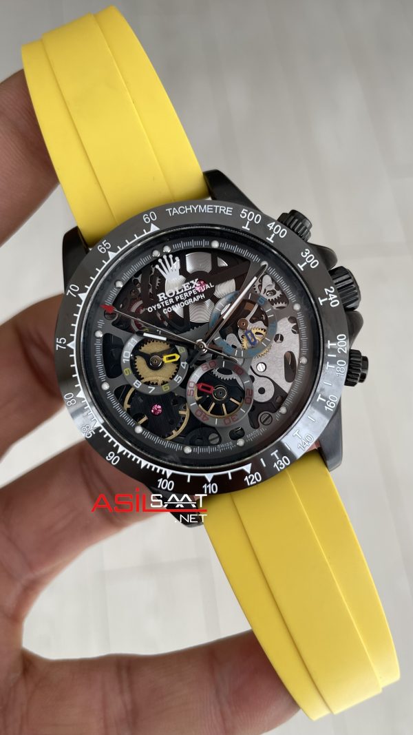 Rolex Daytona Juan Pablo Montoya Oysterflex PVD Sarı 42mm Replika Saat