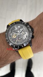 Rolex Daytona Juan Pablo Montoya Oysterflex PVD Sarı 42mm Replika Saat
