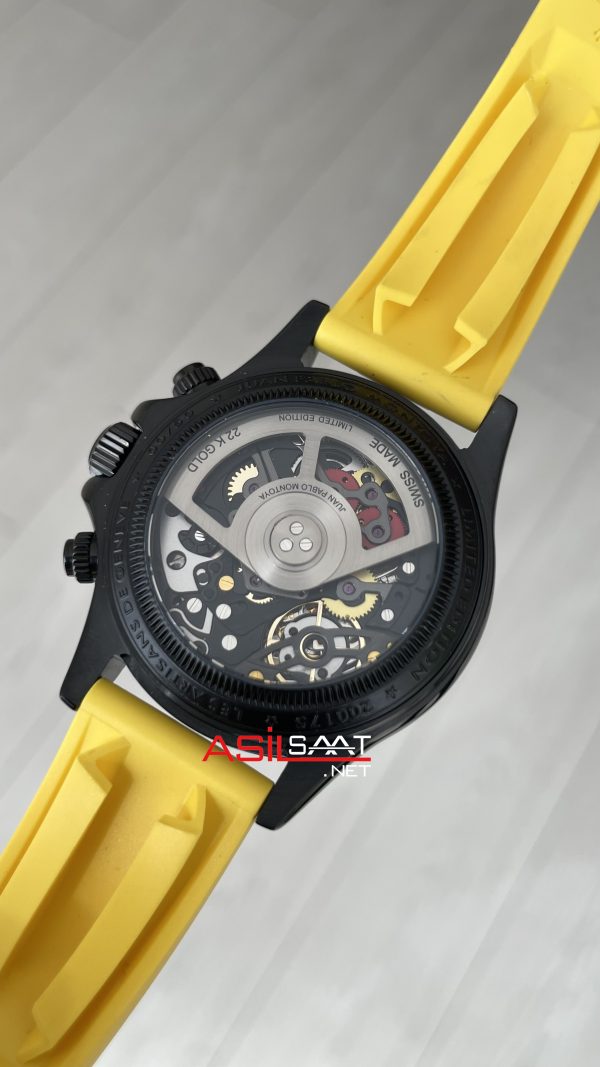 Rolex Daytona Juan Pablo Montoya Oysterflex PVD Sarı 42mm Replika Saat