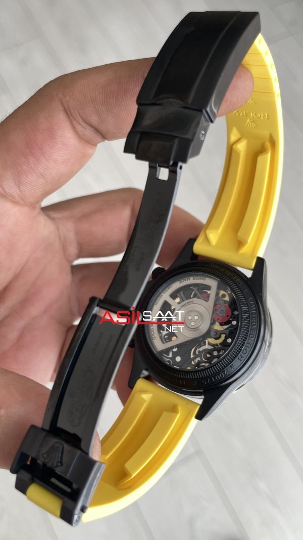 Rolex Daytona Juan Pablo Montoya Oysterflex PVD Sarı 42mm Replika Saat