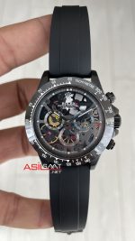 Rolex Daytona Juan Pablo Montoya Oysterflex PVD Siyah 42mm Replika Saat