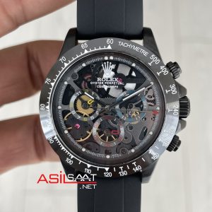 Rolex Daytona Juan Pablo Montoya Oysterflex PVD Siyah 42mm Replika Saat