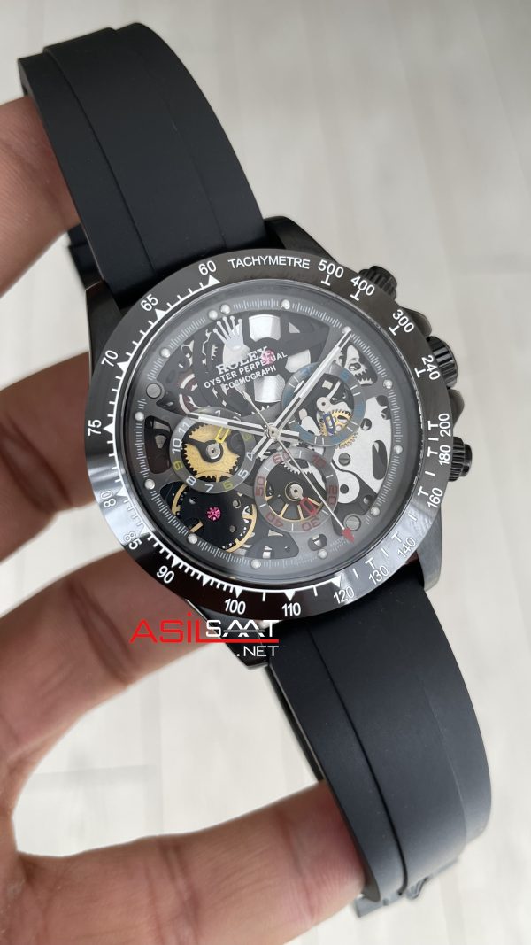 Rolex Daytona Juan Pablo Montoya Oysterflex PVD Siyah 42mm Replika Saat