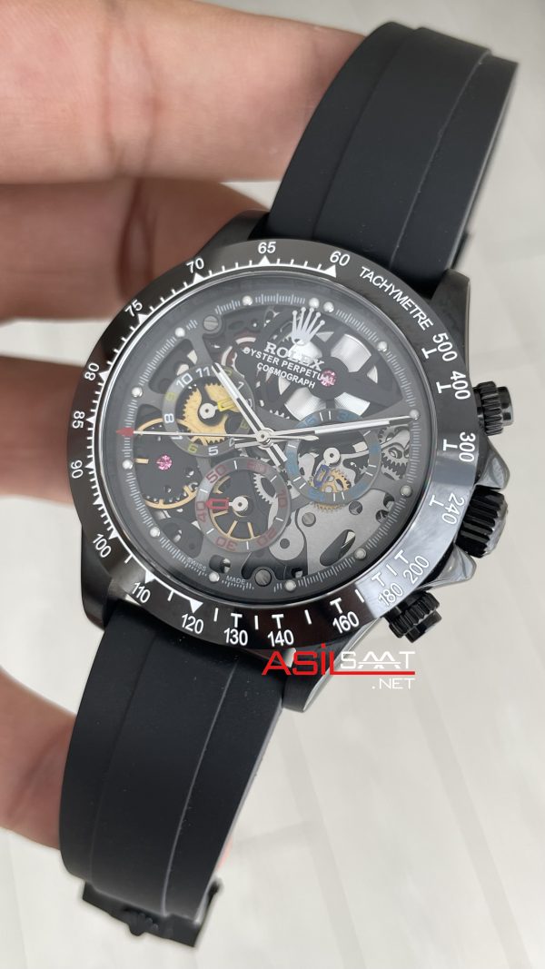Rolex Daytona Juan Pablo Montoya Oysterflex PVD Siyah 42mm Replika Saat