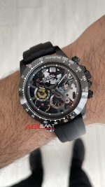 Rolex Daytona Juan Pablo Montoya Oysterflex PVD Siyah 42mm Replika Saat