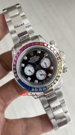 Rolex Daytona Rainbow 116599RBOW Silver 40mm Replika Saat