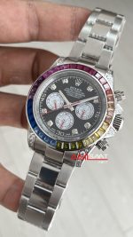 Rolex Daytona Rainbow 116599RBOW Silver 40mm Replika Saat