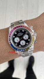Rolex Daytona Rainbow 116599RBOW Silver 40mm Replika Saat