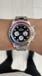 Rolex Daytona Rainbow 116599RBOW Silver 40mm Replika Saat