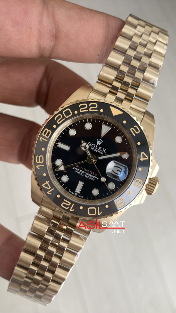 Rolex Gmt Master II 126718GRNR Jubilee Gold 40mm Replika Saat Rolex Gmt Master II 126718GRNR Jubilee Gold 40mm Replika Saat