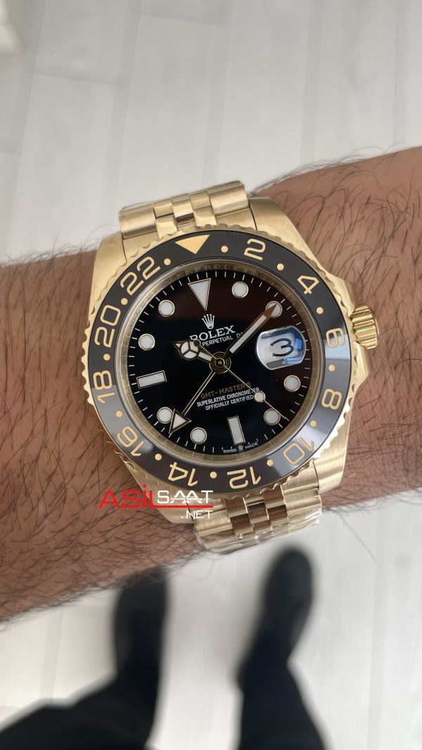 Rolex Gmt Master II 126718GRNR Jubilee Gold 40mm Replika Saat Rolex Gmt Master II 126718GRNR Jubilee Gold 40mm Replika Saat
