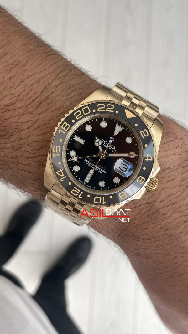 Rolex Gmt Master II 126718GRNR Jubilee Gold 40mm Replika Saat Rolex Gmt Master II 126718GRNR Jubilee Gold 40mm Replika Saat