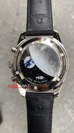 Omega Replika Saat Speedmaster Snoopy Award 50th Anniversary Siyah 42 mm
