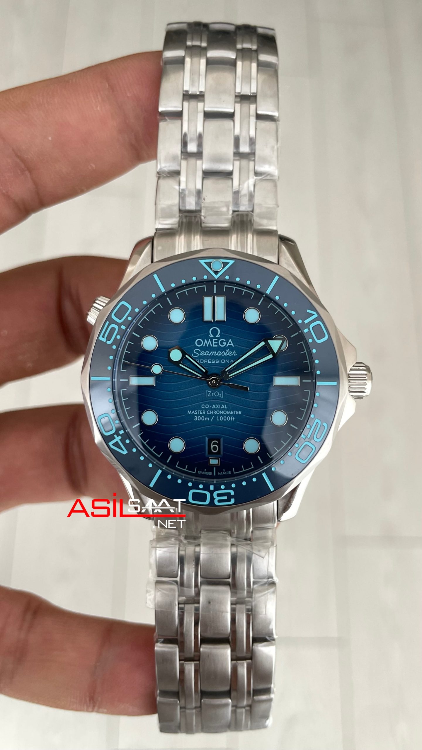 Omega Seamaster Diver Summer Blue 42mm 75th Anniversary Replika Saat Omega Seamaster Diver Summer Blue 42mm 75th Anniversary Replika Saat