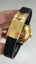 Rolex Yacht Master Oysterflex Rubber 226658 Gold Siyah Kadran 42mm Replika Saat