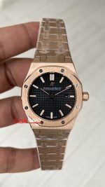 Audemars Piguet Royal Oak Lady Siyah Kadran 67650OR Rose 33mm Kadın Replika Saat
