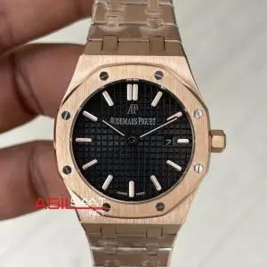 Audemars Piguet Royal Oak Lady Siyah Kadran 67650OR Rose 33mm Kadın Replika Saat