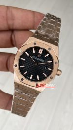 Audemars Piguet Royal Oak Lady Siyah Kadran 67650OR Rose 33mm Kadın Replika Saat