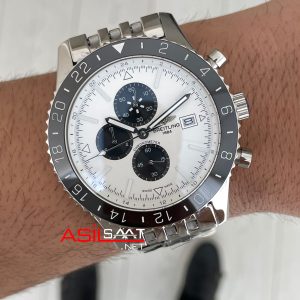 Breitling Chronoliner Chronograph Panda Beyaz 46mm Replika Saat