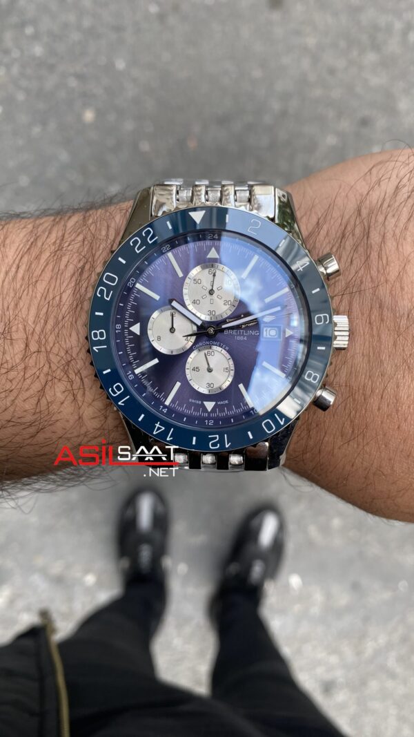 Breitling Chronoliner Mavi 46 mm Replika Saat