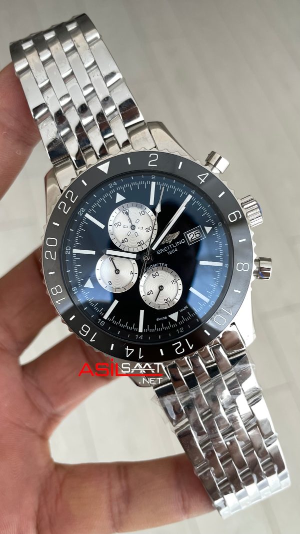Breitling Chronoliner Y24310 Chronograph Siyah 46mm Replika Saat