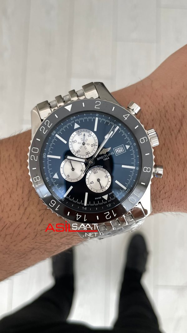 Breitling Chronoliner Y24310 Chronograph Siyah 46mm Replika Saat