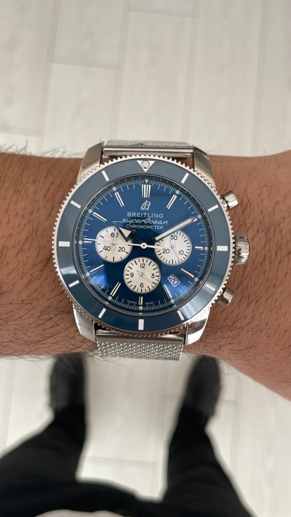 Breitling Superocean Heritage Chronograph AB0162 Mavi Kadran 44mm Erkek Kol Saati Breitling Superocean Heritage Chronograph AB0162 Mavi Kadran 44mm Erkek Kol Saati