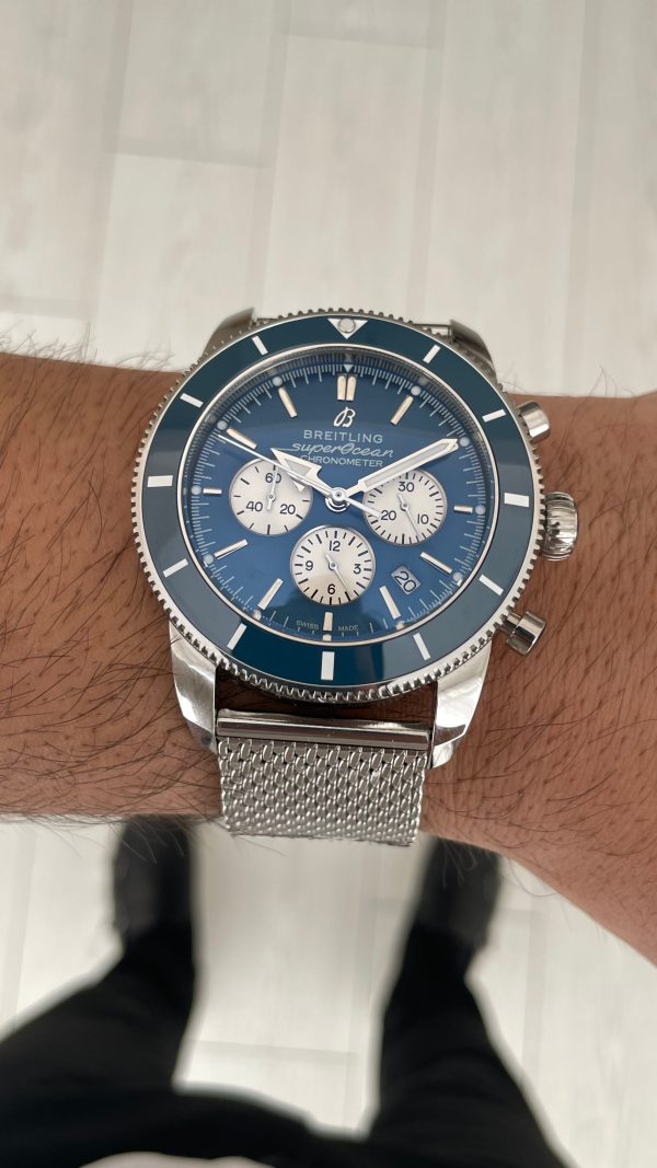 Breitling Superocean Heritage Chronograph AB0162 Mavi Kadran 44mm Erkek Kol Saati Breitling Superocean Heritage Chronograph AB0162 Mavi Kadran 44mm Erkek Kol Saati