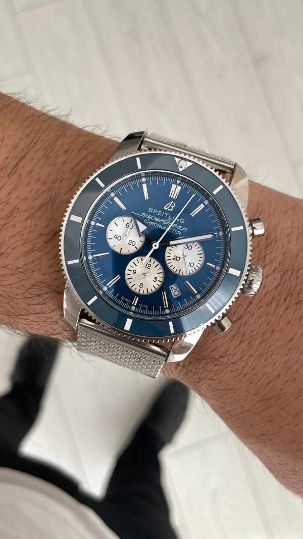 Breitling Superocean Heritage Chronograph AB0162 Mavi Kadran 44mm Erkek Kol Saati Breitling Superocean Heritage Chronograph AB0162 Mavi Kadran 44mm Erkek Kol Saati
