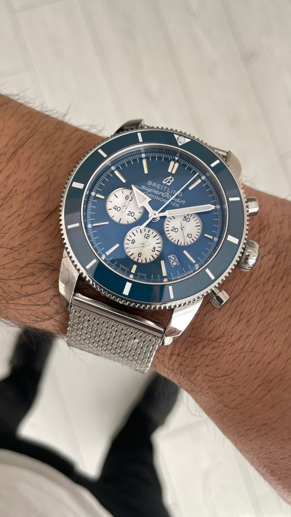 Breitling Superocean Heritage Chronograph AB0162 Mavi Kadran 44mm Erkek Kol Saati Breitling Superocean Heritage Chronograph AB0162 Mavi Kadran 44mm Erkek Kol Saati