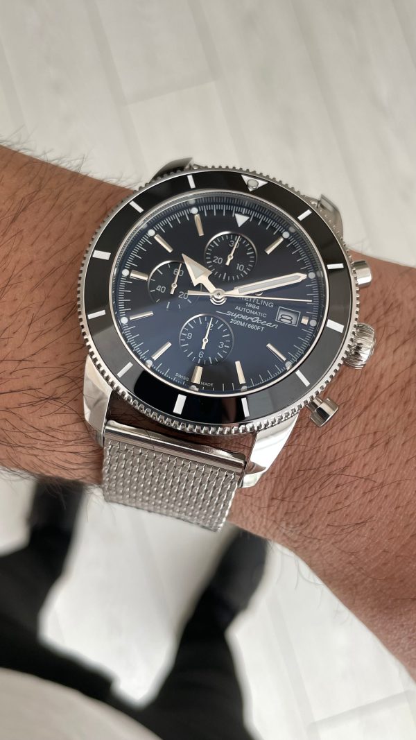 Breitling Superocean Heritage II Chronograph A13312 Siyah Kadran 45mm Erkek Kol Saati Breitling Superocean Heritage II Chronograph A13312 Siyah Kadran 45mm Erkek Kol Saati