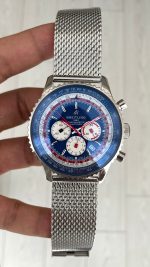 Breitling Navitimer Pan Am B01 Chronograph Mavi AB01212B1C1A1 43mm Replika Saat
