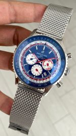 Breitling Navitimer Pan Am B01 Chronograph Mavi AB01212B1C1A1 43mm Replika Saat