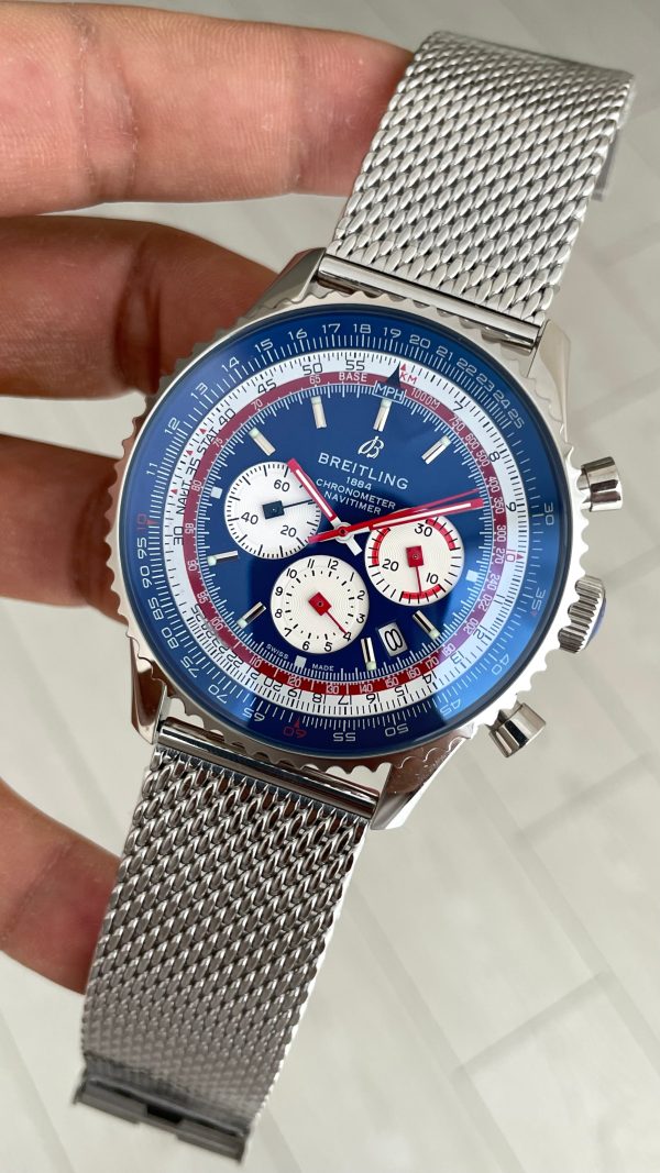 Breitling Navitimer Pan Am B01 Chronograph Mavi AB01212B1C1A1 43mm Replika Saat