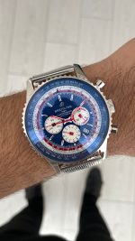 Breitling Navitimer Pan Am B01 Chronograph Mavi AB01212B1C1A1 43mm Replika Saat