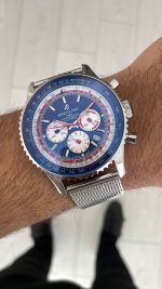 Breitling Navitimer Pan Am B01 Chronograph Mavi AB01212B1C1A1 43mm Replika Saat