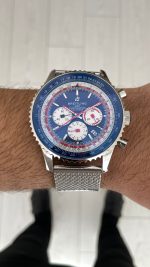 Breitling Navitimer Pan Am B01 Chronograph Mavi AB01212B1C1A1 43mm Replika Saat