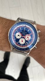 Breitling Navitimer Pan Am B01 Chronograph Mavi AB01212B1C1A1 43mm Replika Saat