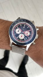 Breitling Navitimer Swiss Air Edition B01 Chronograph Siyah AB0121 43mm Replika Saat