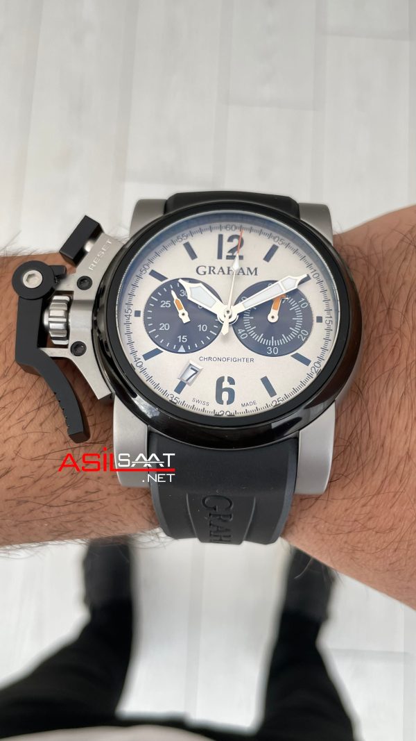 Graham Chronofighter Oversize Beyaz 47mm Replika Saat Graham Chronofighter Oversize Beyaz 47mm Replika Saat