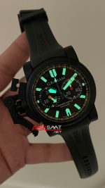 Graham Chronofighter Oversize Black PVD 47mm Replika Saat