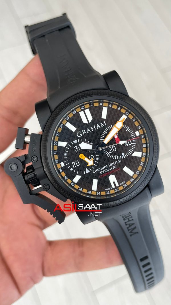 Graham Chronofighter Oversize Black PVD 47mm Replika Saat Graham Chronofighter Oversize Black PVD 47mm Replika Saat
